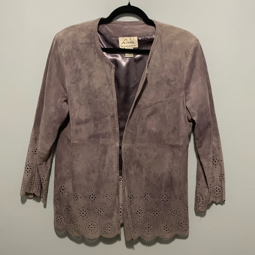 Linea by Louis Fell’Olio mauve large 100% suede blazer